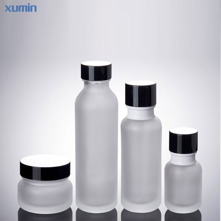 wholesale price best quality frosted glass cream jar glass toner lotion cosmetic bottle