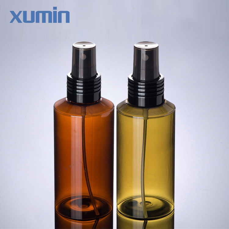 Mode verpakking swart spuit cap geneig skouer 100 ml groen oranje plastiek kosmetiese troeteldier bottel