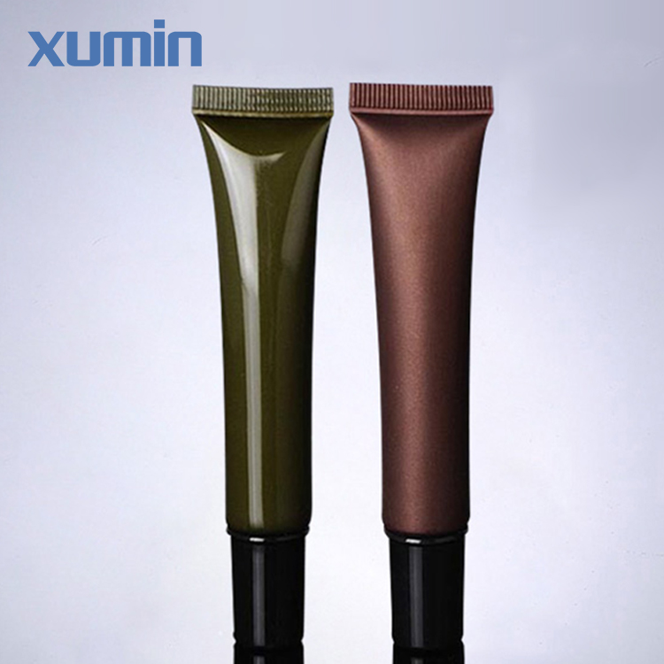 Tip shape cosmetic packaging tube 20ML plastic green brown cosmetic soft tube