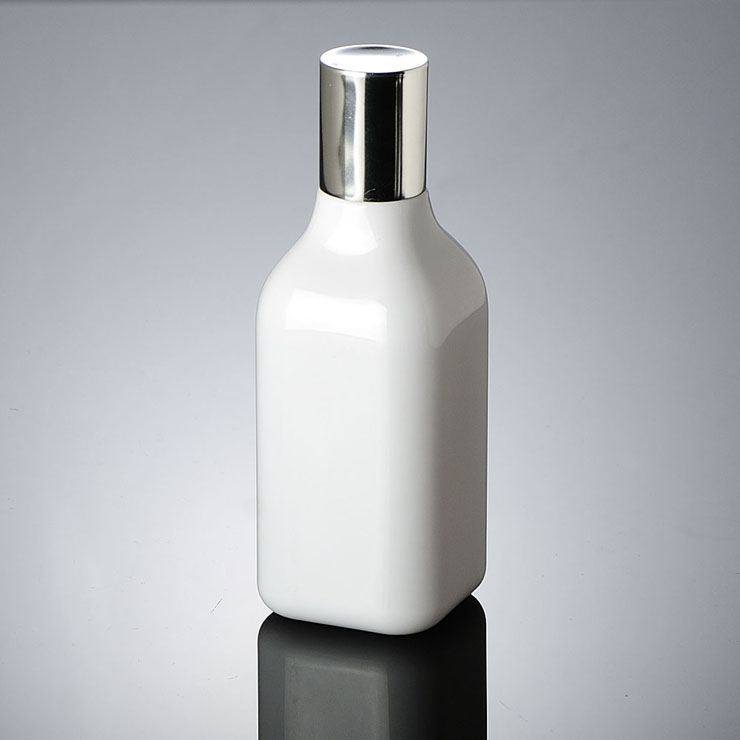Minimum Order Allow low price sliver cap white square 200 ml cosmetic pet bottle