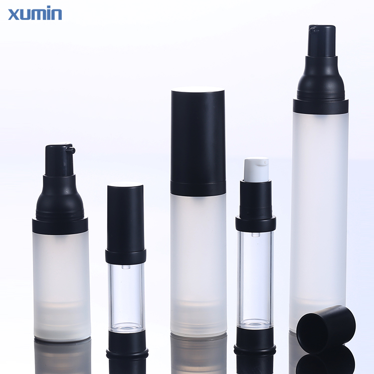 Hot stamping silkscreen printed PP 20ML 30ML 50ML skin care body packaging pp pump cosmetic airless pump bottle