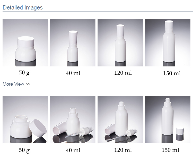 Luxury Design White Porcelain 40Ml 120Ml 150Ml Glass Lotion Bottle 50G Cosmetic Cream Jar Wholesale Cosmetic Glass Bottle